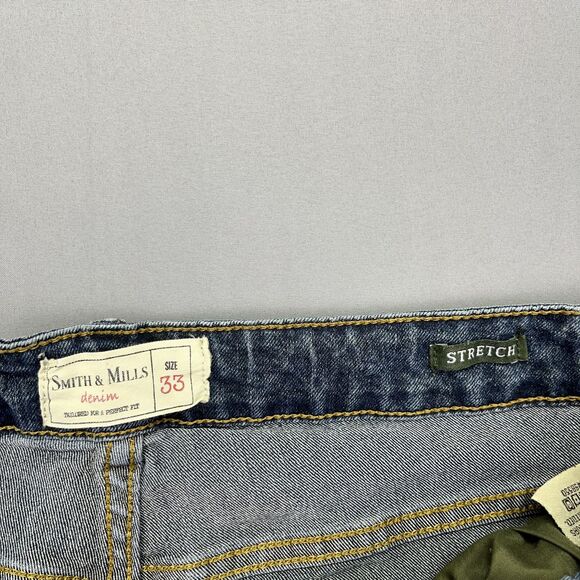 Smith and Mills Jeans Blue Denim Stretch Mens Size 33 Tailored Low Rise - Picture 8 of 14